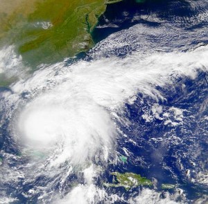 Satellitenfoto vom Hurrikan Irene